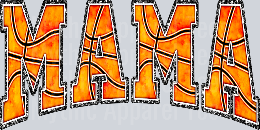 Basketball Mama Red and Orange School Spirit & Sports
