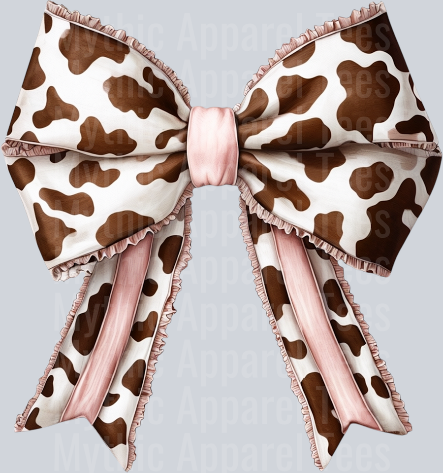 Cow print bow 3 Cowgirl Western Southern Girl Pink