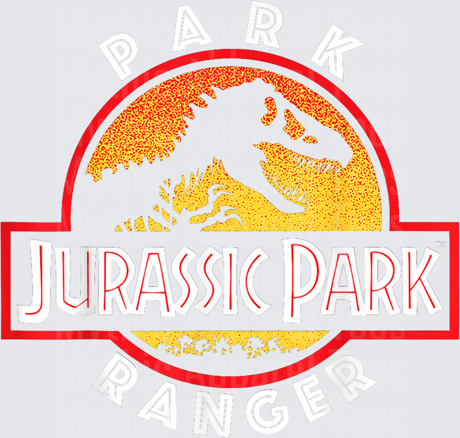 Jurassic Park Classic T-Rex Logo Red and Yellow Circle Emblem