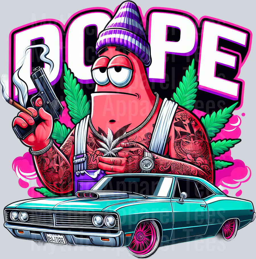 Patrick Sponge Bob Hot Rod Smoking Pop Culture DTF Weed Transfers