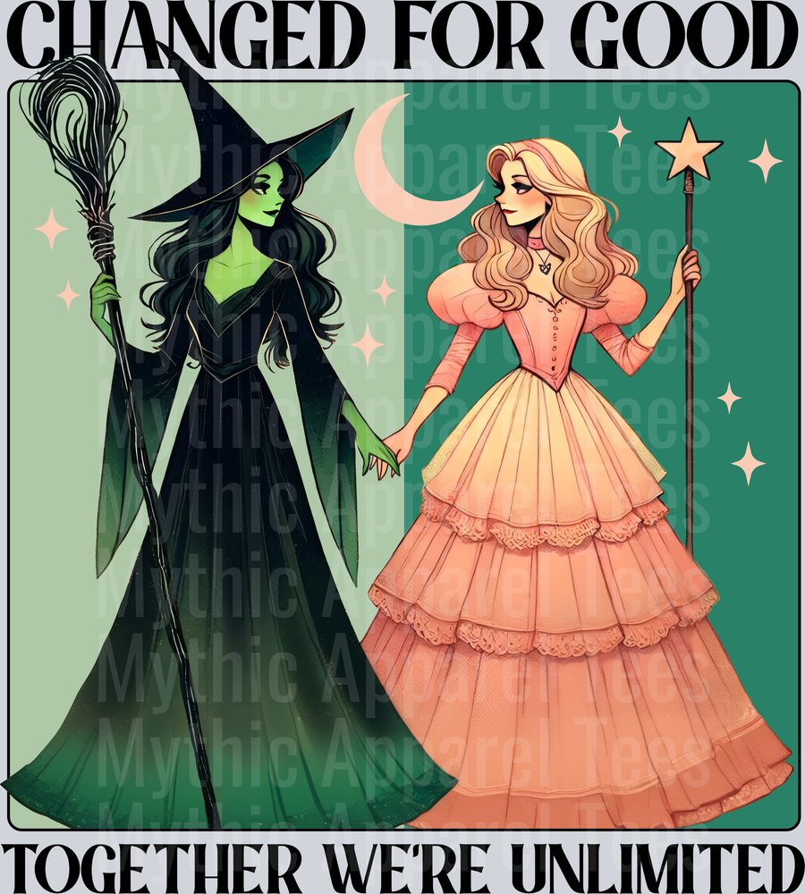 Wicked Movie 2024 Changed For Good Together Were Unlimited cartoon DTF Wicked Transfers