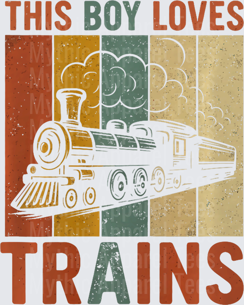 This Boy Loves Trains Funny Train Lover Boys Kids Toddler Premium Tri-Blend T-Shirt