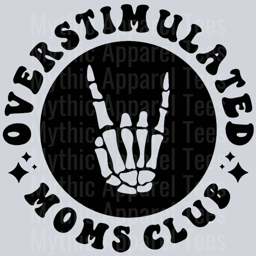 Overstimulated Moms Club Pocket Design Wavy Retro Funny Designs