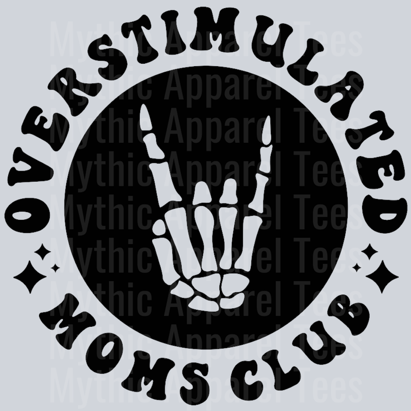 Overstimulated Moms Club Pocket Design Wavy Retro Funny Designs