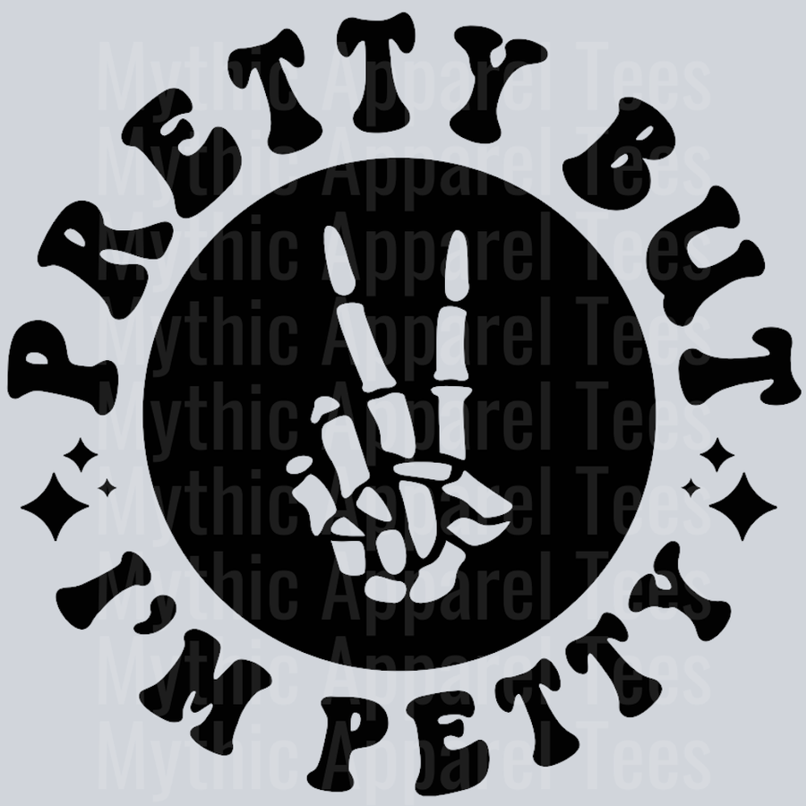Pretty But Im Petty Pocket Design Wavy Retro Funny Designs