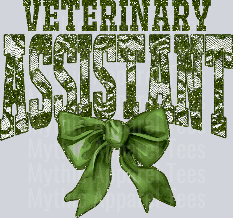 Olive Green Lace Medical Assistant St Patrick's Day College Font Floral and shamrock pattern