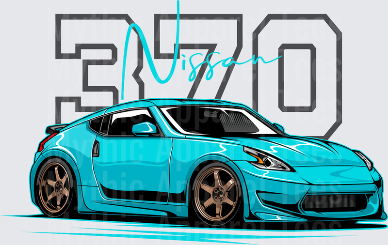 Drifting and Muscle Cars Nissan 370Z Teal Blue Widebody with Bronze Wheels