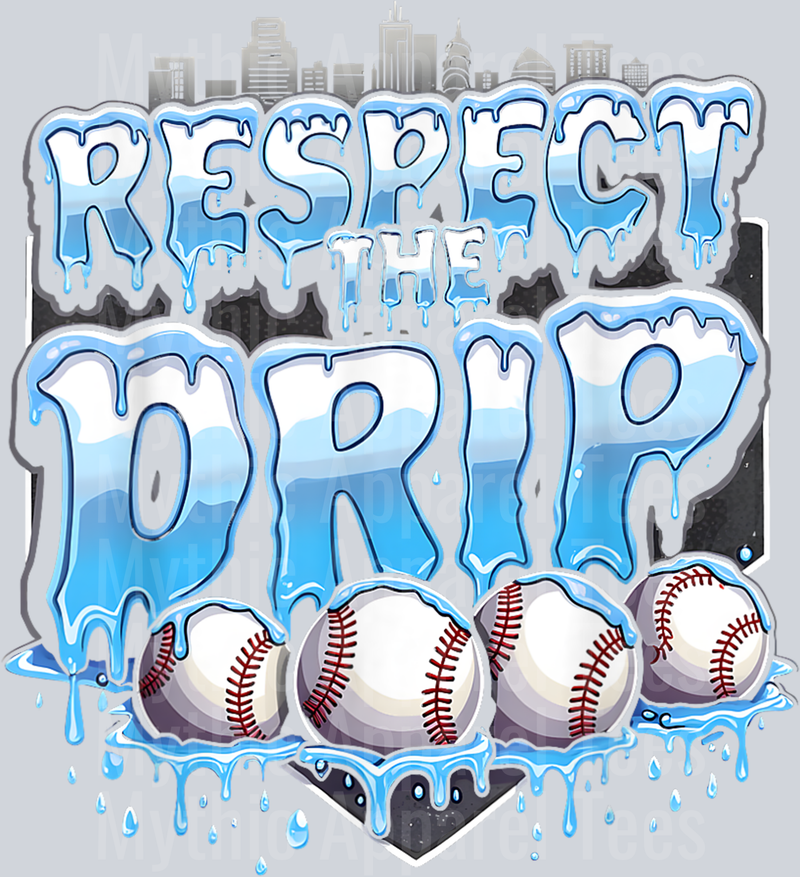 Respect Baseball Drip Boys Ice Cream The Drip Youth DTF Baseball Transfers