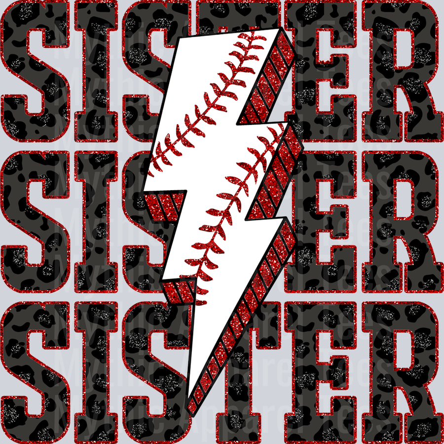 Baseball Sister Stacked School Spirit & Sports