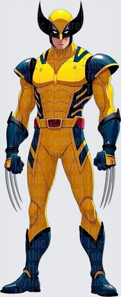 Marvel Super Heroes Wolverine Yellow Blue Suit Full Body Pose