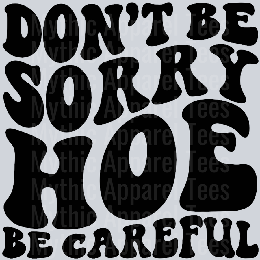 Dont Be Sorry Hoe Be Careful