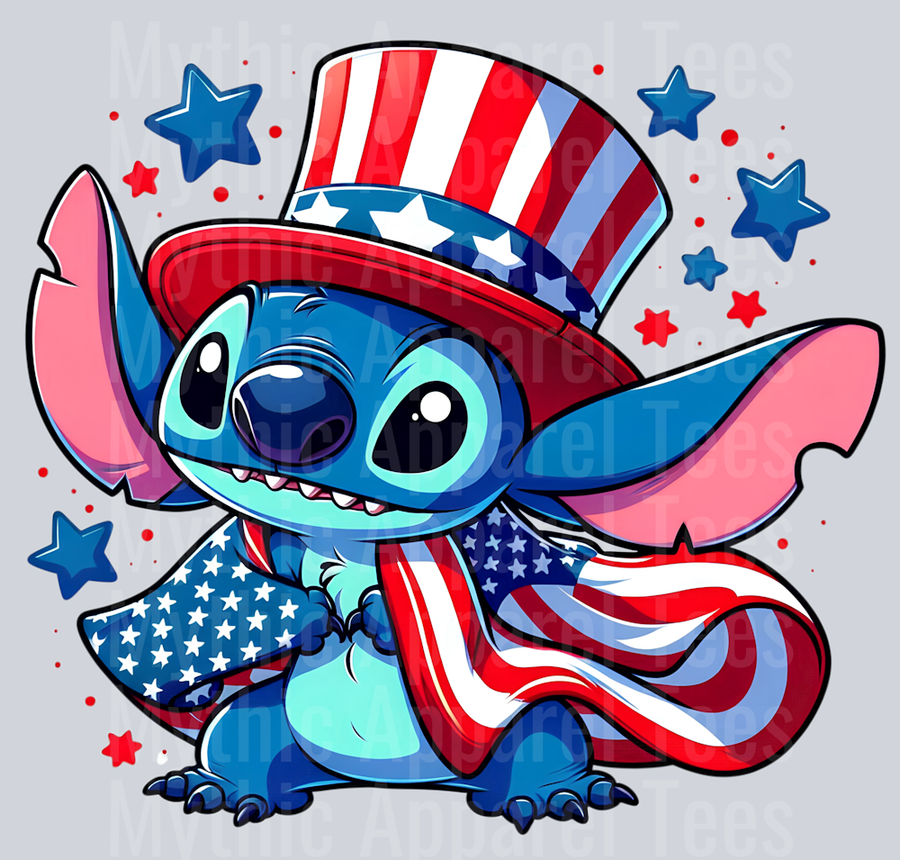 Stitch 4th Of July Patriotic 12 DTF Stitch 4th Of July Transfers