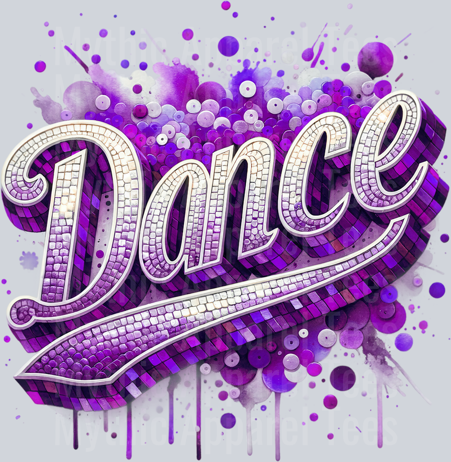 0020 Dance Sequin Purple DTF Dance Swoosh Transfers
