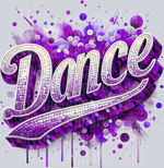 Dance Sequin Purple DTF Transfers, Dance Transfers, None, Dance Decorations, Sequins, Glitter, Dance Swoosh
