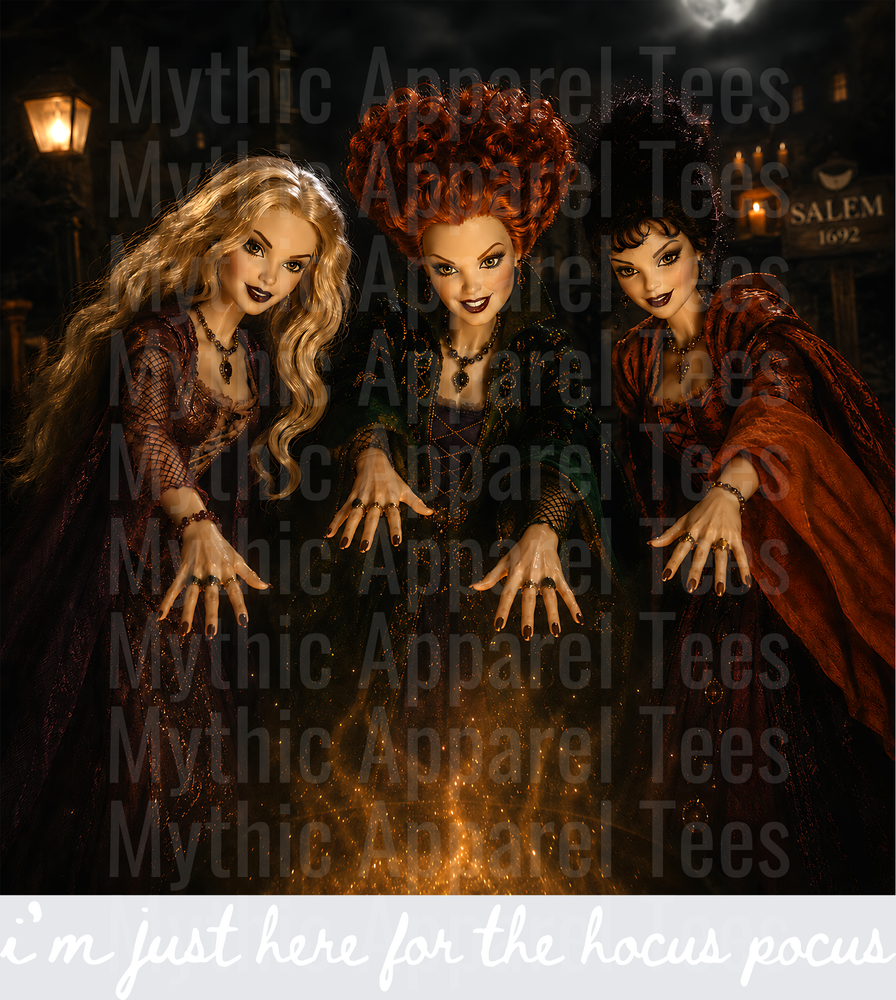 Sanderson Sisters Hocus Pocus Salem 1692 Halloween Witch Trio Glowing Magic Night