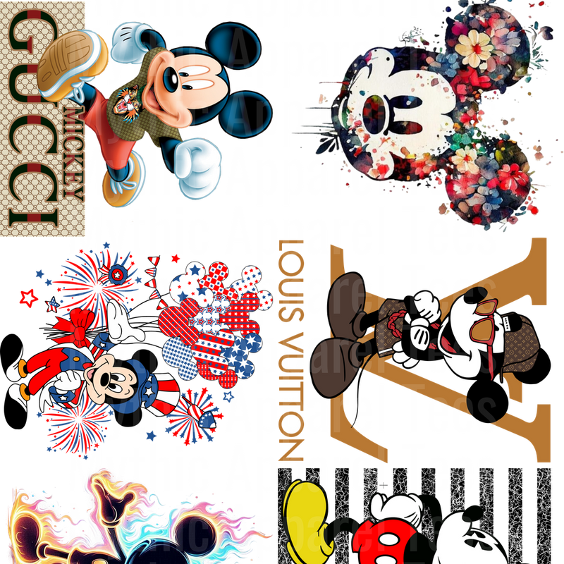 DISNEY MICKEY MOUSE GANG SHEET 10 FULL SIZE IMAGES