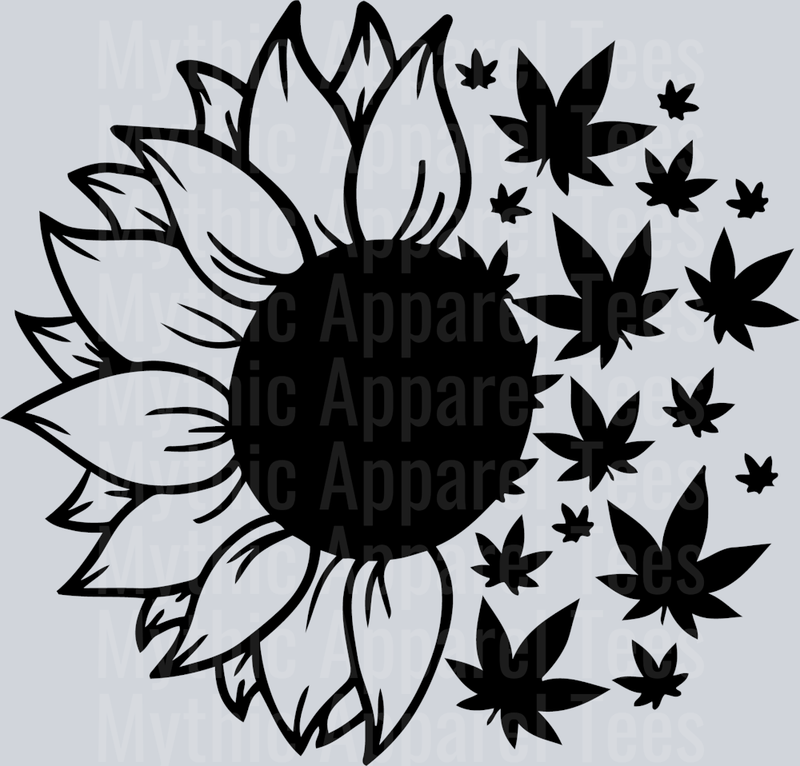 Pot Sunflower weed plant DTF Weed Transfers