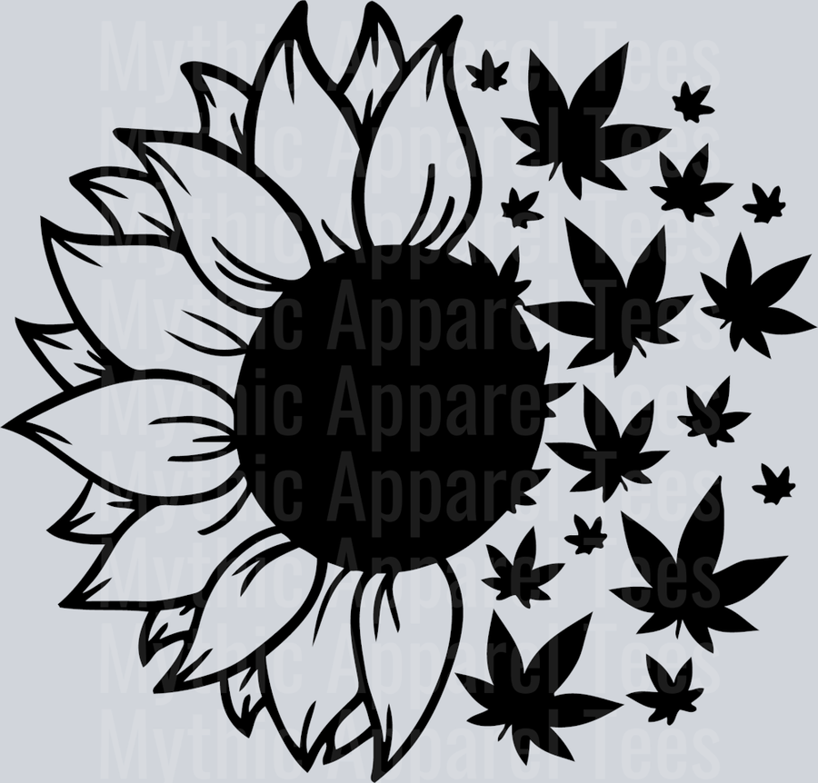 Pot Sunflower weed plant DTF Weed Transfers