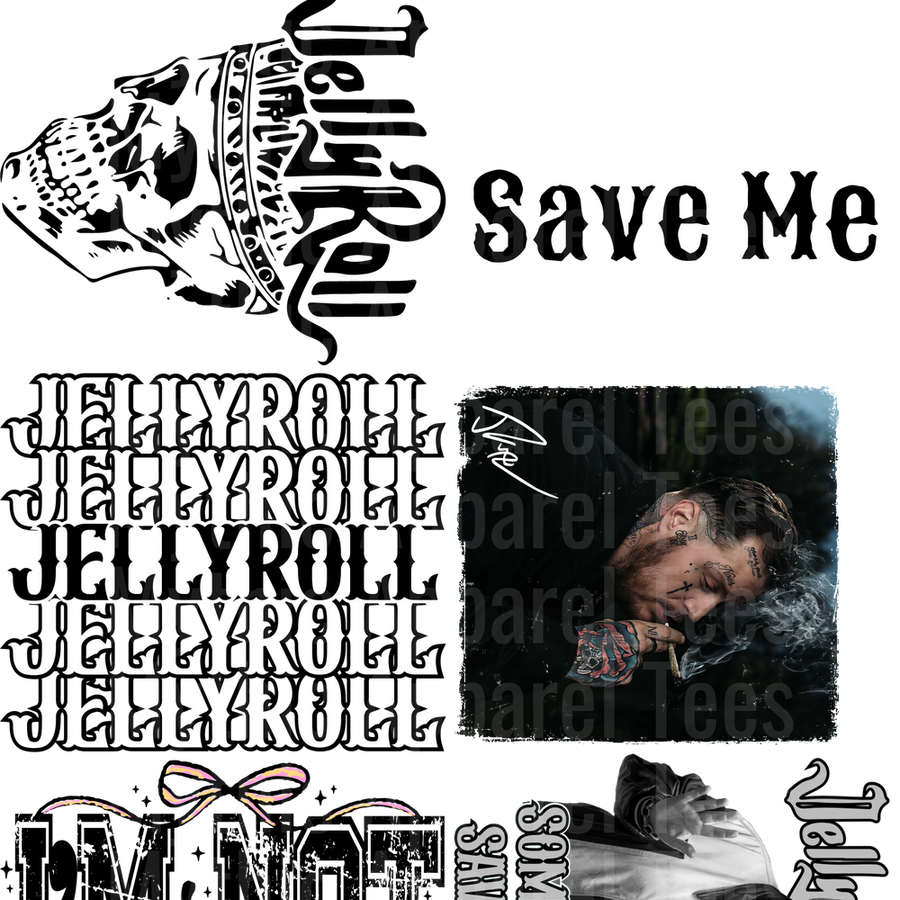 JELLY ROLL GANG SHEET 10 FULL SIZE IMAGES