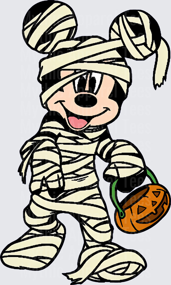 Mickey Mouse Mummy Halloween Trick or Treat Pumpkin Basket