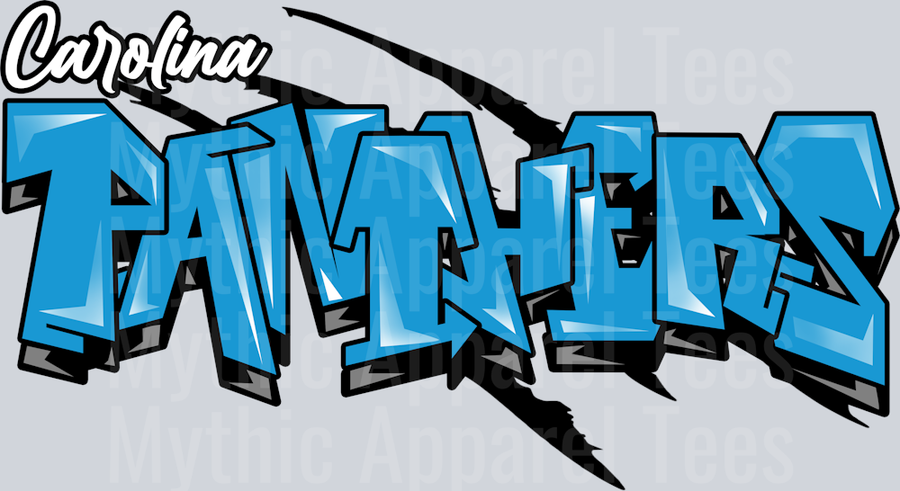 Panthers Tri Color Airbrush DTF NFL Transfers