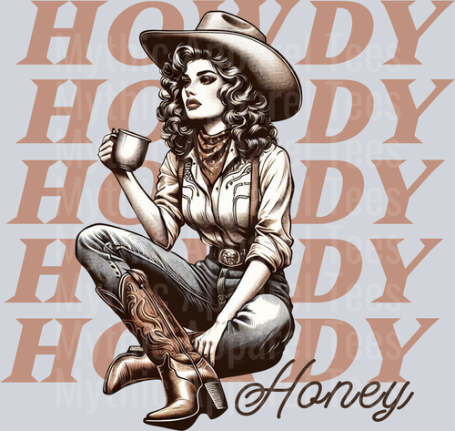 Howdy Honey Retro DTF Western Girl Transfers