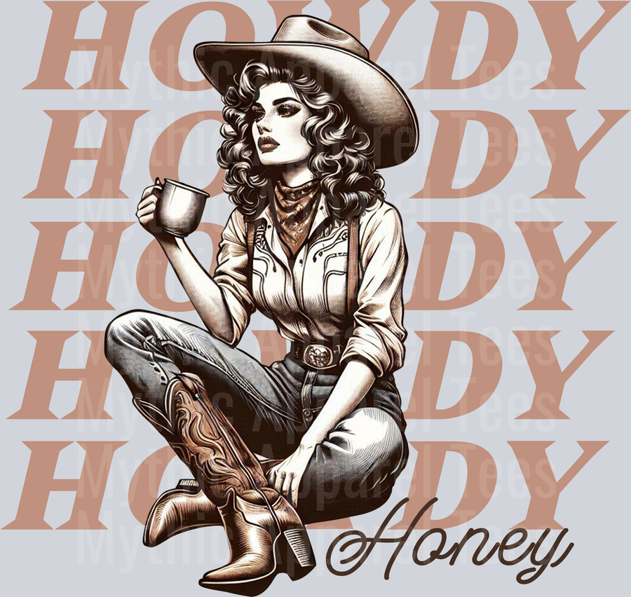Howdy Honey Retro DTF Western Girl Transfers