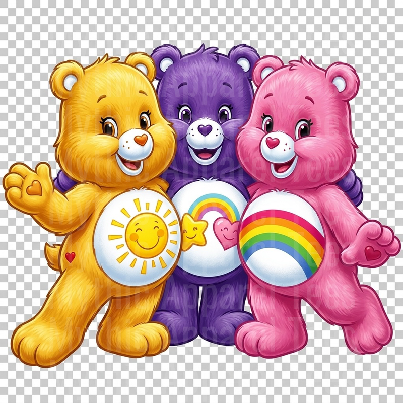 Care Bears Funshine Share & Cheer Bear Trio Rainbow Friends
