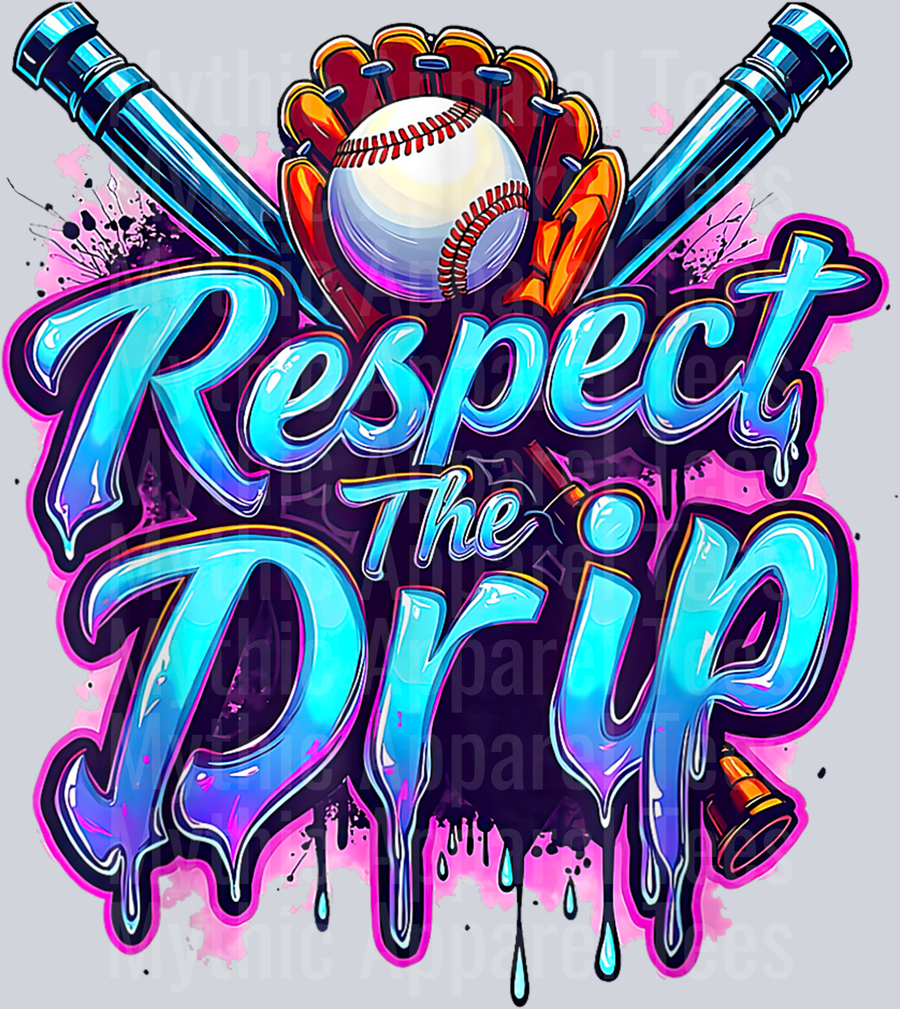 Baseball Drip Ice Cream Dripping Respect The Drip DTF Baseball Transfers