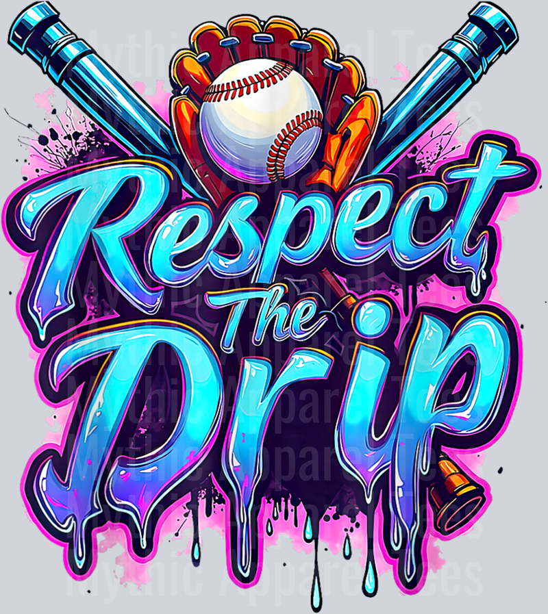 Baseball Drip Ice Cream Dripping Respect The Drip DTF Baseball Transfers