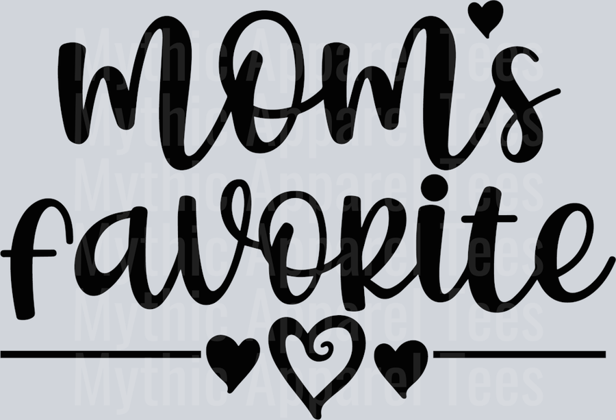 moms favorite Black with hearts DTF Infant - Youth Girl Transfers