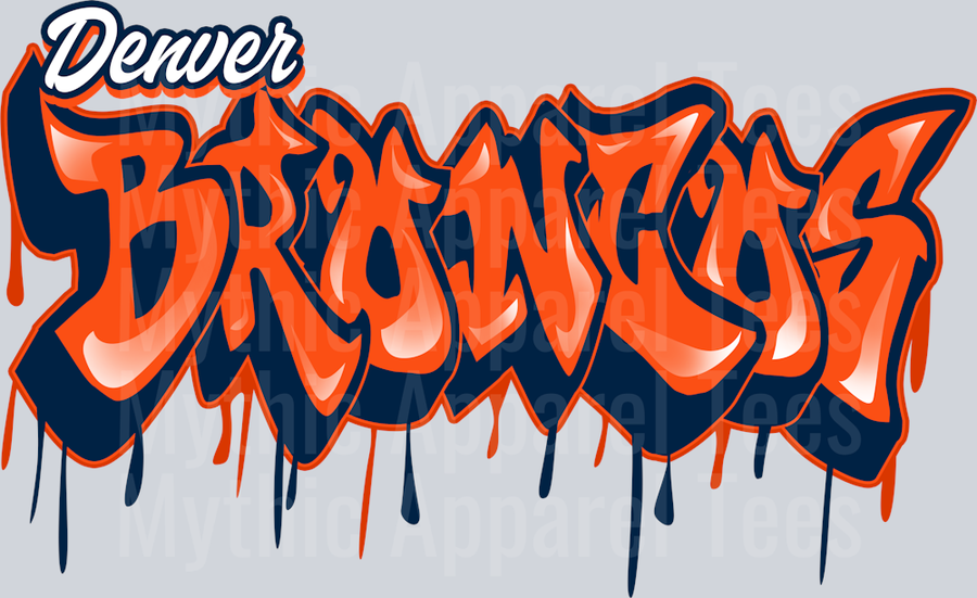 Broncos Tri Color Airbrush DTF NFL Transfers