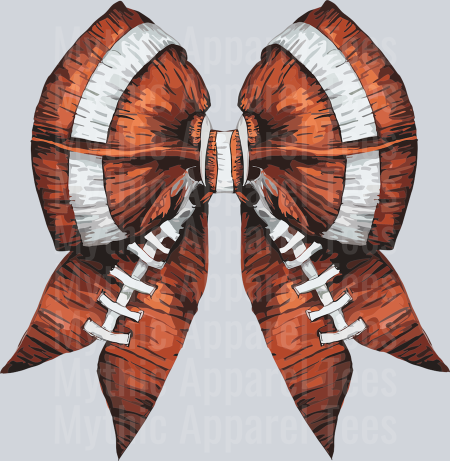 Bow ribbon with stitching football style DTF Football Transfers