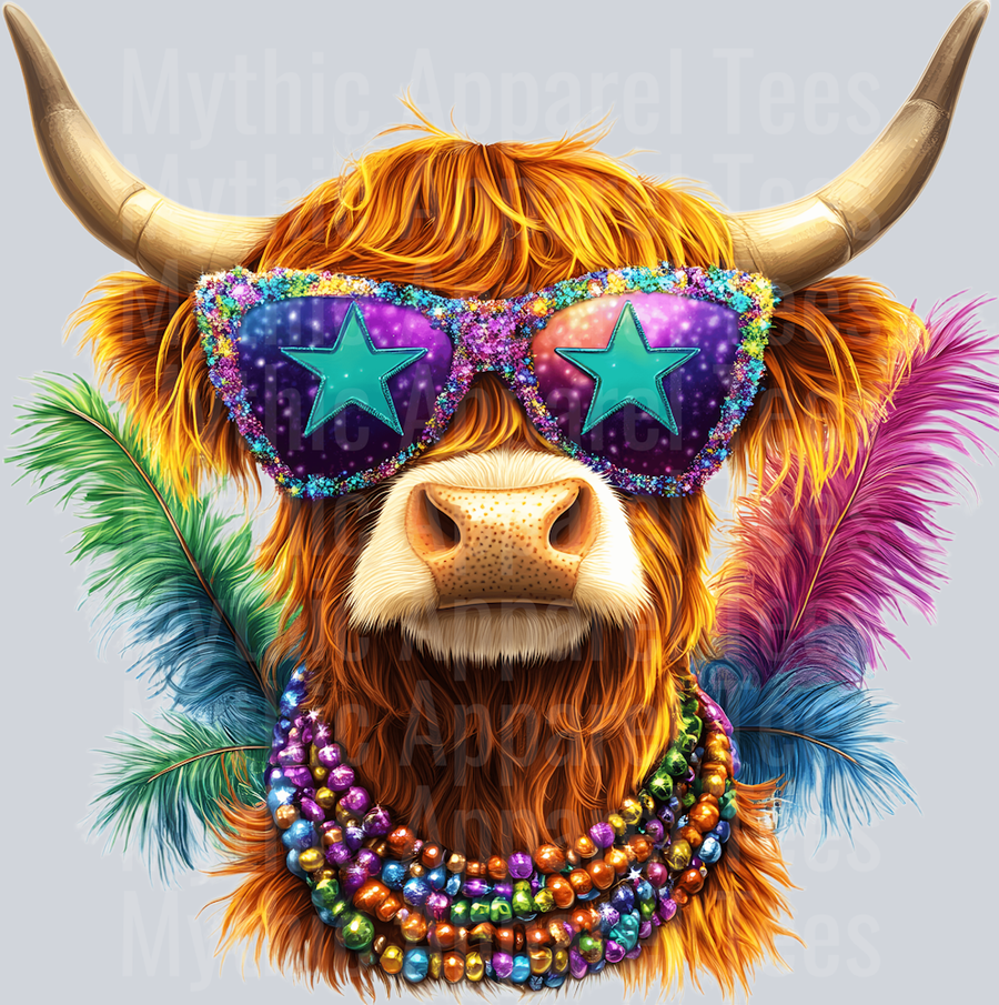 AZ796 Mardi Gras Highland Cow (38)