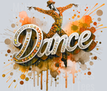 Dance With Male Dancer, Dance Transfers, Orange DTF Transfers, Inspirational Dance, Bold Colors, Dance Theme, Dancer Design, Crafting Enthusiasts, Custom Apparel, DTF Transfer
