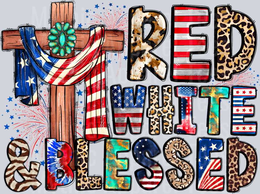Red white and Blessed Religious Patriotic