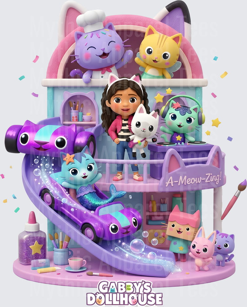 Gabby's Doll House A-Meow-Zing Cast Scene with Slide