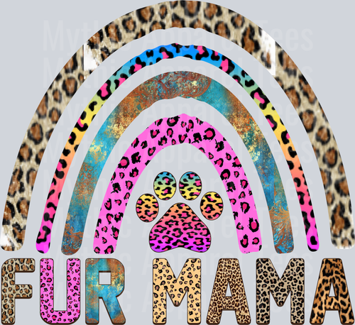 Fur Mama Arch and paw print DTF Dog Transfers