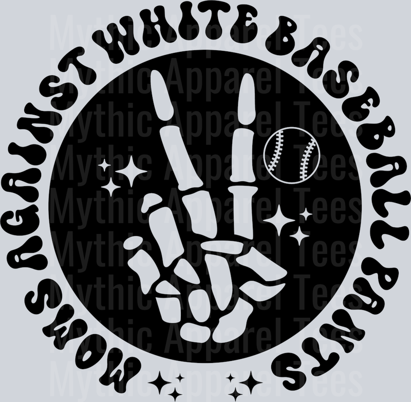 Moms Against White Baseball Pants Pocket School Spirit & Sports