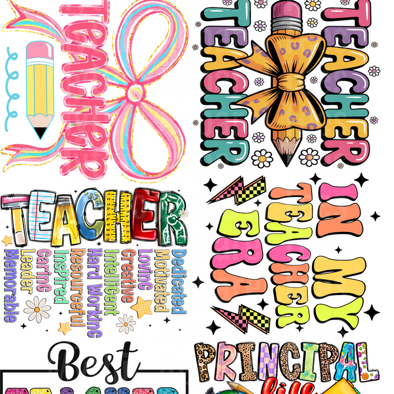TEACHER VARIETY GANG SHEET 10 FULL SIZE IMAGES