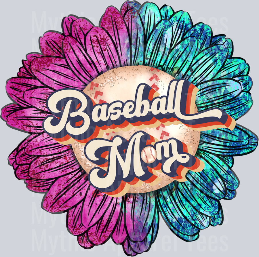 Baseball Mini Sunflower DTF Baseball Transfers