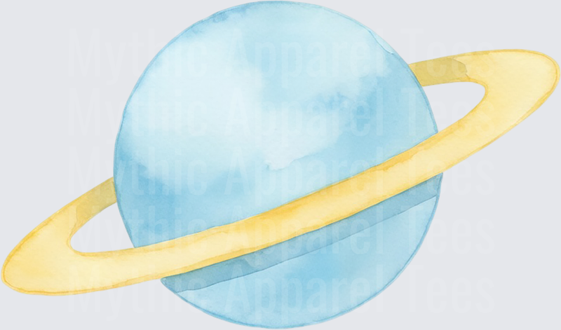 Toy Story 5 Watercolor Saturn Planet with Golden Ring