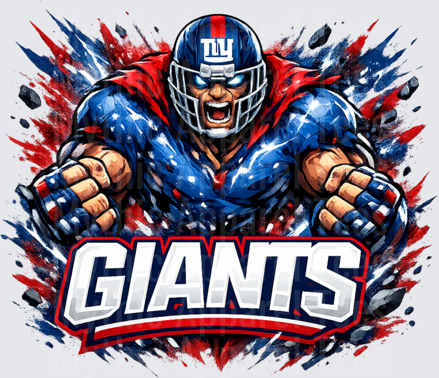 NFL New York Giants Fierce Warrior Superhero Rage Burst