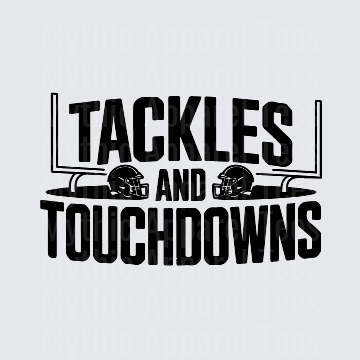 American Football Tackles and Touchdowns Goal Post Helmets