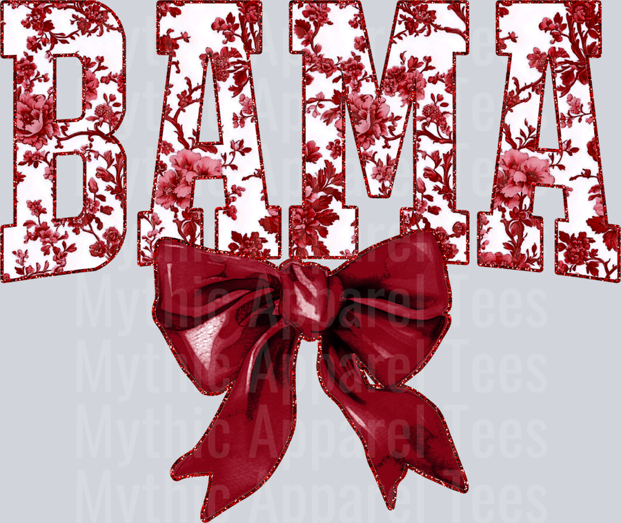 Maroon Bama College Font Floral Pattern School Spirit & Sports