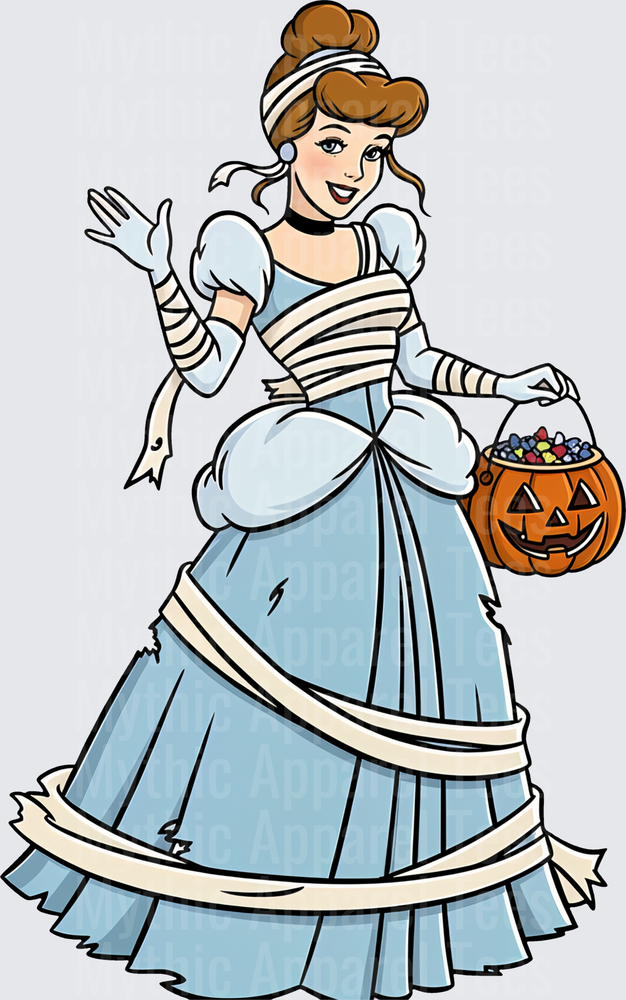 Cinderella Mummy Halloween Trick or Treat Candy Pumpkin Basket Princess Costume