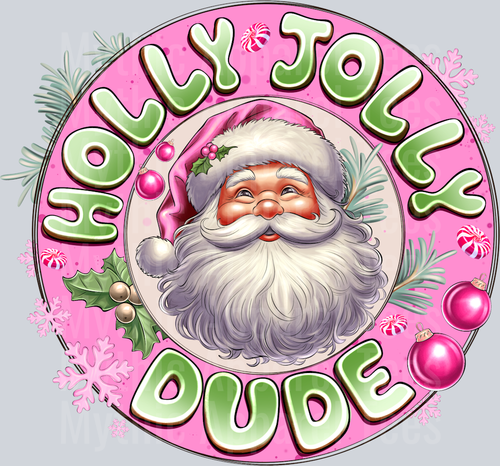 Holly Jolly Dude Christmas Santa