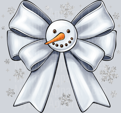 Snow man bow White Snowman Christmas Winter Season