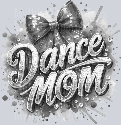 0019 Dance Mom Sequins Silver DTF Dance Mom Transfers