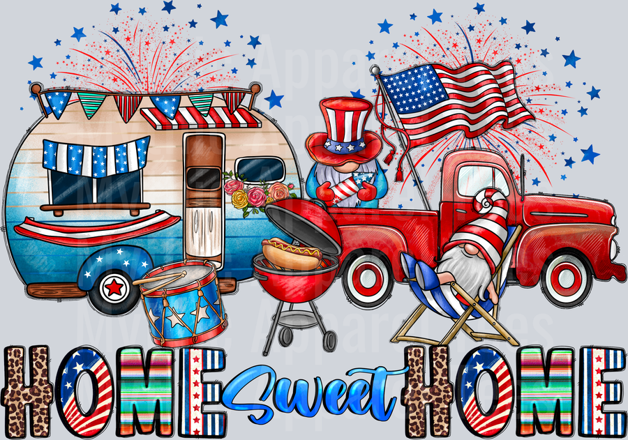 Home Sweet Home America 4th of july DTF Patriotic Transfers